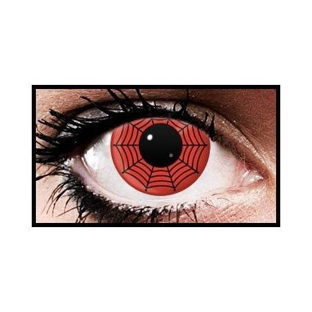 Red Spiderweb Crazy Coloured Contact Lenses (90 days)