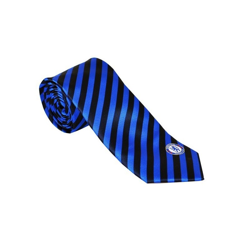 Chelsea Neck Tie Black Blue Stripe