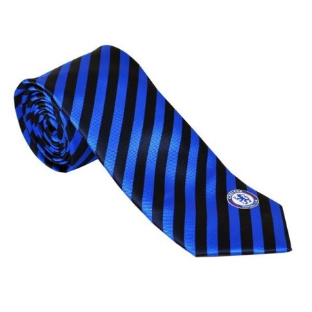 Chelsea Neck Tie Black Blue Stripe