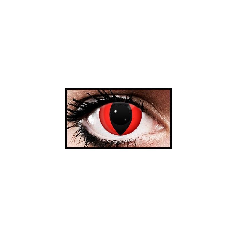 Vampire Eyes Red Cat Crazy Coloured Contact Lenses (90 Day)