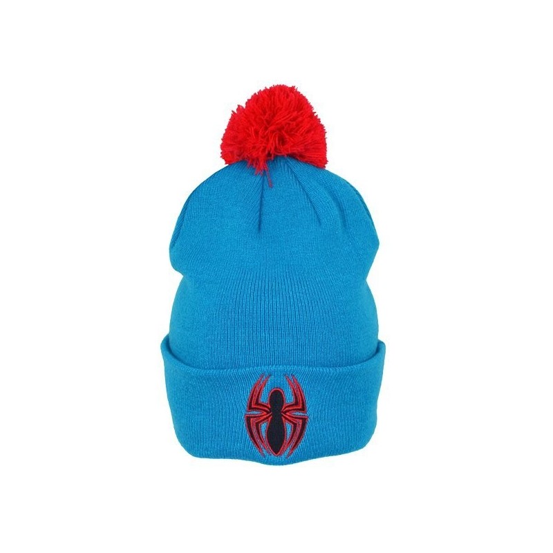 Spiderman Logo Bobble Cuff Knitted Hat - Adult