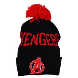 Avengers Text Bobble Cuff Knitted Hat - Adult