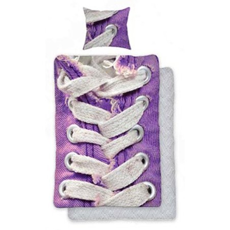 Shoelaces Purple Single Duvet