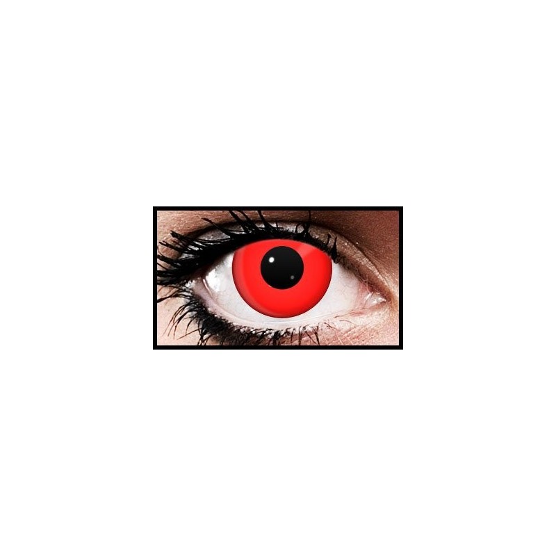 Funky Eyes Red Crazy Coloured Contact Lenses (90  Day Lenses)