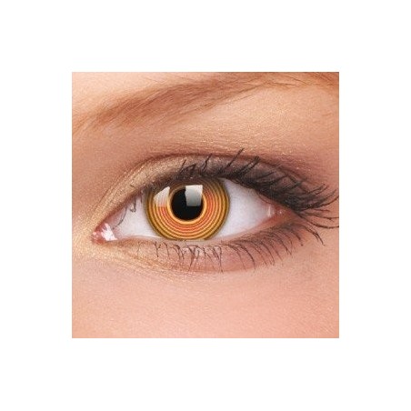 Red Spiral Hypnotic Yellow Red Crazy Halloween Coloured Contact Lenses (1 Year Wear)