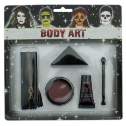 Halloween Spooky Body Art Face Paint Kit With Zip
