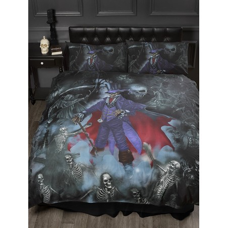 Single Bed Magistus, Alchemy Gothic Duvet / Quilt Cover Bedding Set, Gothik Series Skeletons, Skulls, Graveyard, Grim Reaper
