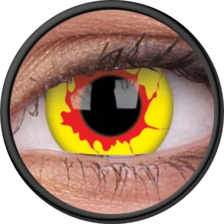 ColourVUE 1 Day Use Reignfire Yellow Red Crazy Halloween Coloured Contact Lenses