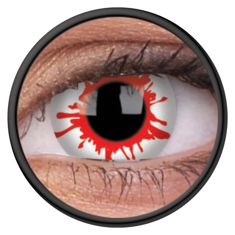 ColourVUE 1 Day Use Wild Blood Red White Crazy Halloween Coloured Contact Lenses