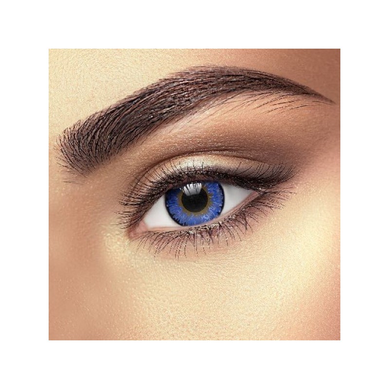 Eye Fusion Sapphire Dark Blue 3 Tone Coloured Contact Lenses