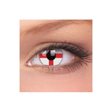 England Flag George Cross Crazy Colour Contact Lenses (1 Year Wear)