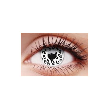 UV Glow White Leopard Crazy Colour Contact Lenses (1 Year)