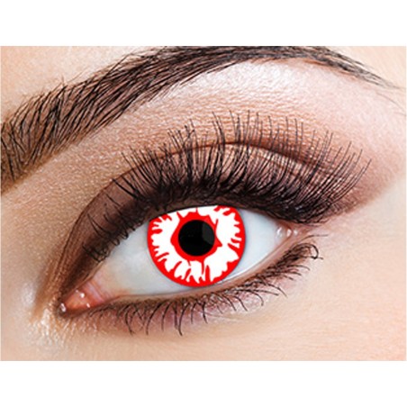 Crazy Red White Bullet Coloured Contact Lenses