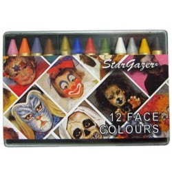 Stargazer Halloween 12 Face & Body Crayons Ideal Fancy Dress Quick Easy Make Up