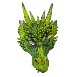  Halloween Green Dragon Head Fancy Dress Cosplay Masquerade 3D Costume Face Mask 