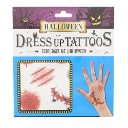  Gross Halloween Hand Face Tattoos Zombie Blood Scars Wounds Witch Spots Bugs