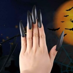  Halloween Adults Fake Costume Witches Witch False Gothic Long Nail Talons Black