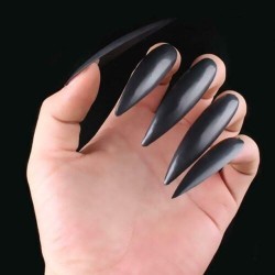  Halloween Adults Fake Costume Witches Witch False Gothic Long Nail Talons Black
