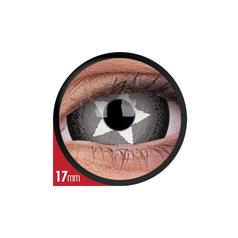 Stargazer White And Black Star Mini Sclera 17mm Contact Lenses (1 Year wear)