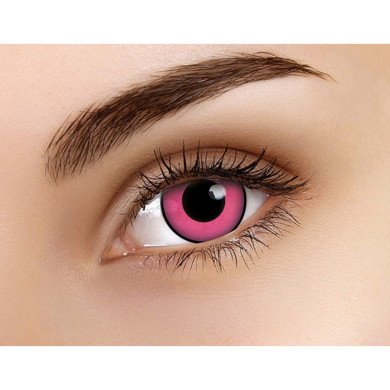 ColourVue Hot Pink Manson Anime Crazy Halloween Coloured Contact Lenses (90 Day Wear))
