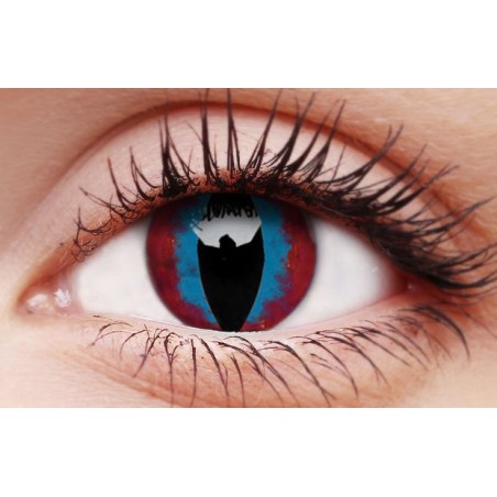 Dream Slayer Blue Red Lizard Crazy Colour Contact Lenses (1 Year Wear)