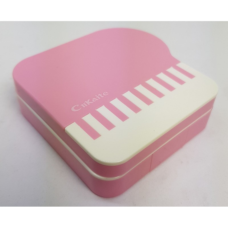 Pink Piano Design Contact Lens Storage Soaking Travel Kit