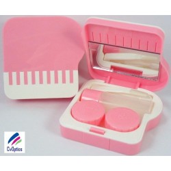 Pink Piano Design Contact Lens Storage Soaking Travel Kit
