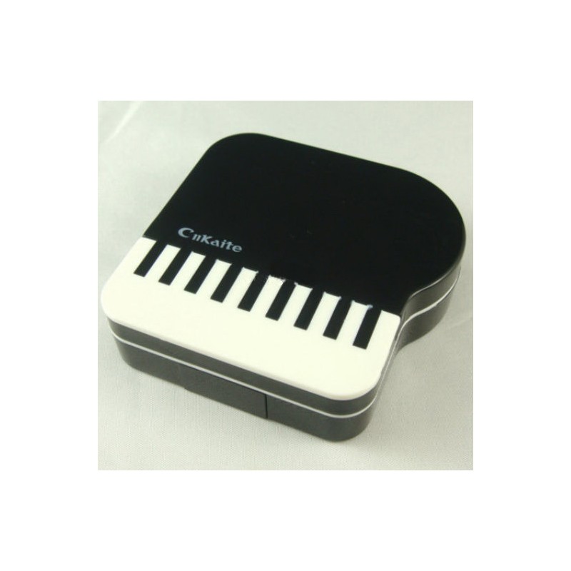 Black Piano Design Contact Lens Storage Soaking Travel Kit