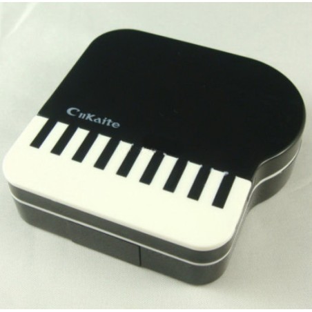 Black Piano Design Contact Lens Storage Soaking Travel Kit