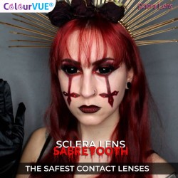 ColourVue Sabretooth Black Sclera Full Eye Contact Lenses 22mm (6 Month)