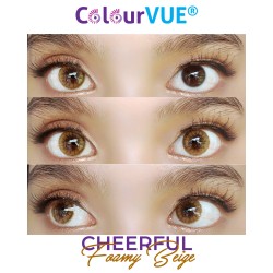 ColourVUE Cheerful Foamy Beige Hazel Brown Coloured Contact Lenses