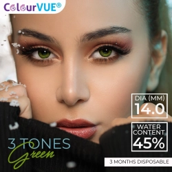 ColourVUE Green 3 Tones Natural Coloured Contact Lenses (90 Day) MAXVUE Vision - 2
