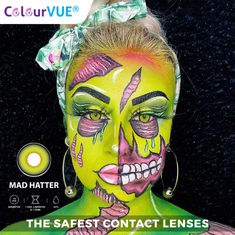 Green Crazy Lenses Mad Hatter - 1 Year Use