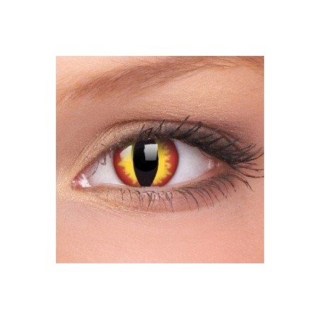 ColourVue Red Orange Dragon Eyes Crazy Colour Contact Lenses (1 Year Wear)