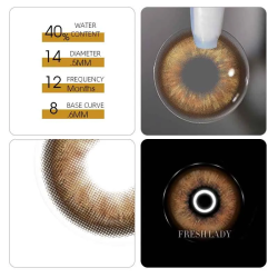 FreshLady Dolly Raquelle Brown Coloured Contact Lenses Yearly