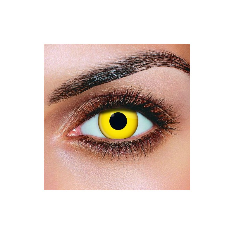 Yellow Block Crazy Coloured Contact Lenses 90 Day Wear