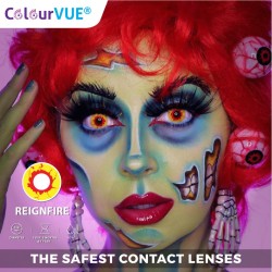 ColourVue Yellow & Red Bloodshot Reignfire Crazy Coloured Contact Lenses (1 Year Wear)