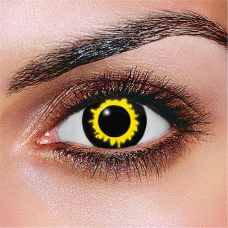 Black And Yellow Wolf Eclipse Crazy Coloured Contact Lenses (90 Day Wear)
