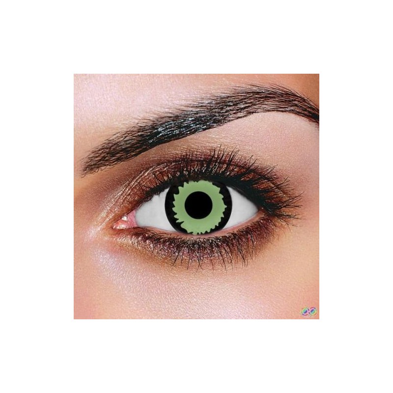 Witches Eye Green Eclipse Crazy Coloured Contact Lenses (90 Day Wear)