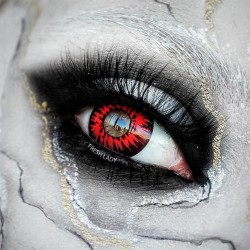 Enchanted Red Black Wolf Crazy Coloured Contact Lenses (90 days)