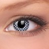 Chequered Check Black And White Crazy Colour Contact Lenses (1 Year Wear)