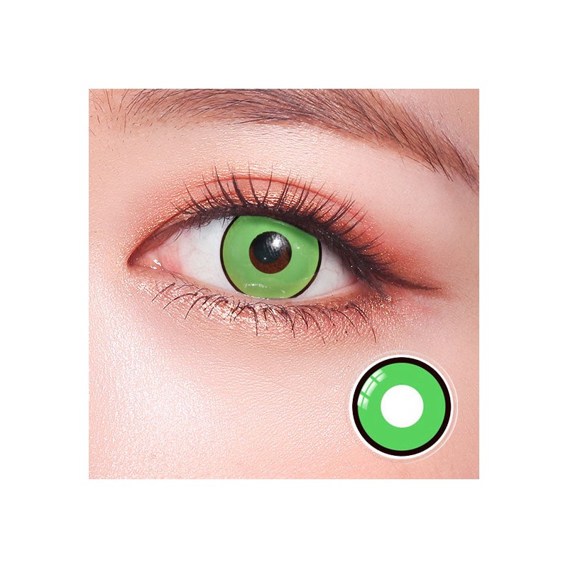 Green Block Manson Funky Crazy Coloured Contact Lenses (90 Day)