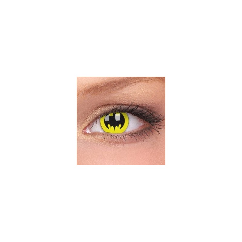 ColourVue Bat Crusader Yellow Black Batman Crazy Colour Contact Lenses (1 Year Wear)