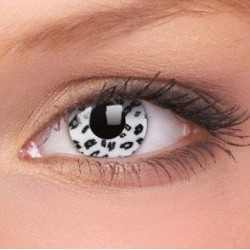 White Leopard Print Halloween Contact Lenses