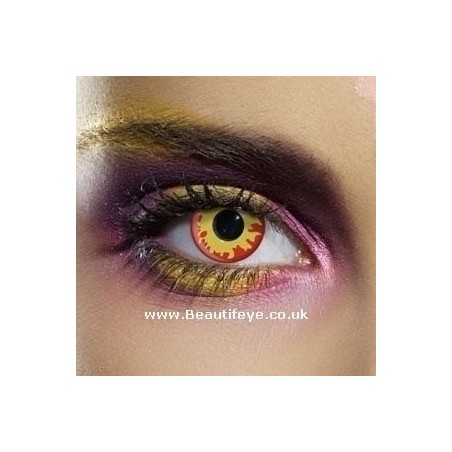 Yellow Red Crazy Flame Eyes Contact Lenses