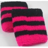 Black and Pink Striped Sweatband / Armband