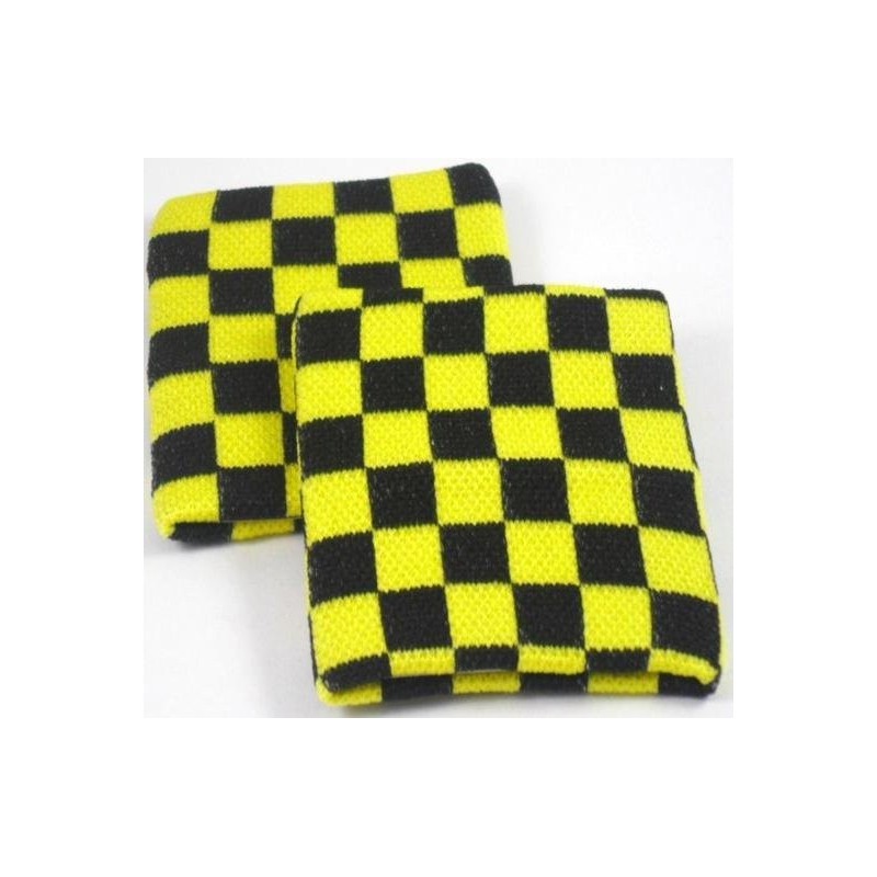 Black and Yellow chequered  Board Design Sweatband Armband