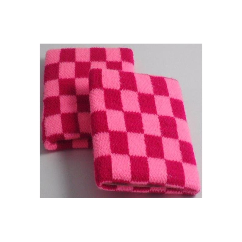 Baby Pink And Dark Pink chequered  Board Design Sweatband Armband