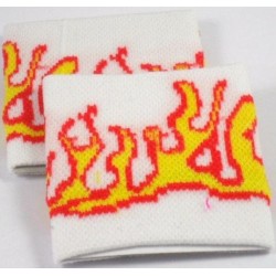 White with Fire Flames Design Sweatband / Armband