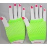 Short Neon Fishnet Fingerless Gloves one size - Green